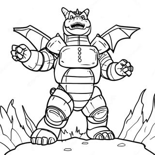 Pagina Para Colorear De Mechagodzilla En Batalla 3750-3047