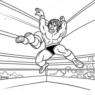 Pagina Para Colorear De Luchador De Wwe Saltando Sobre Oponente 3760-3053