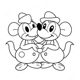 Pagina Para Colorear De Mickey Y Minnie Como Tortolitos 37647-31319