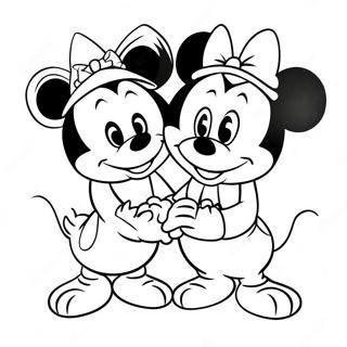 Pagina Para Colorear De Mickey Y Minnie Como Tortolitos 37647-31320