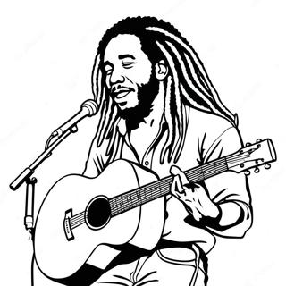 Pagina Para Colorear De Bob Marley Tocando La Guitarra 37707-31379