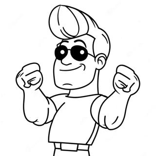 Pagina Para Colorear De Johnny Bravo En Una Pose Divertida 37727-31386