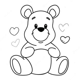 Pagina Para Colorear De Winnie The Pooh Lindo Con Corazones 37857-31492