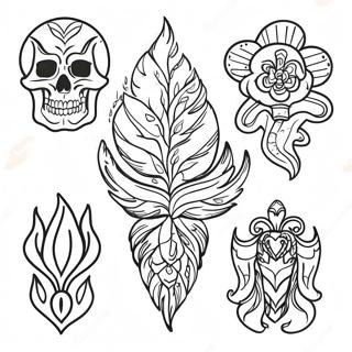 Pagina Para Colorear De Disenos De Tatuajes Tradicionales Americanos Vintage 37977-31593