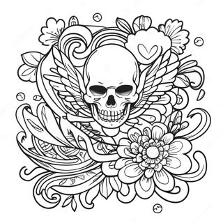 Pagina Para Colorear De Disenos De Tatuajes Tradicionales Americanos Vintage 37977-31594