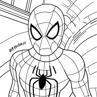 Pagina Para Colorear De Spiderman Feliz Cumpleanos 38136-31719