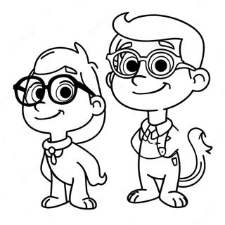 Pagina Para Colorear De Mr Peabody Y Sherman En Una Aventura 38237-31800