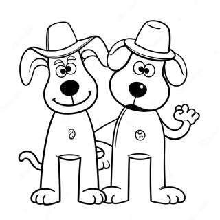 Pagina Para Colorear De Wallace Y Gromit Con Sombreros Tontos 38247-31805