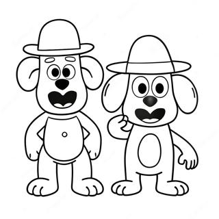 Pagina Para Colorear De Wallace Y Gromit Con Sombreros Tontos 38247-31806