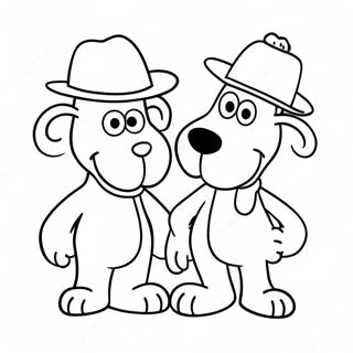 Pagina Para Colorear De Wallace Y Gromit Con Sombreros Tontos 38247-31807