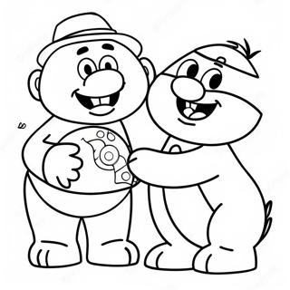 Pagina Para Colorear De Burt Y Ernie Jugando Con Juguetes 38317-31863