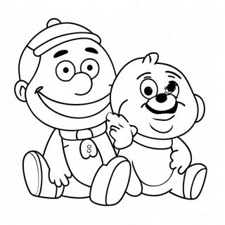 Pagina Para Colorear De Burt Y Ernie Jugando Con Juguetes 38317-31864