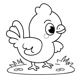 Pagina Para Colorear De Un Pollo De Dibujos Animados Lindos 38357-31889