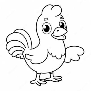 Pagina Para Colorear De Un Pollo De Dibujos Animados Lindos 38357-31890