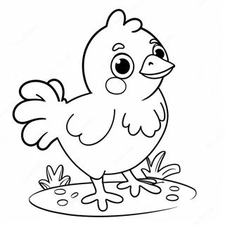 Pagina Para Colorear De Un Pollo De Dibujos Animados Lindos 38357-31891