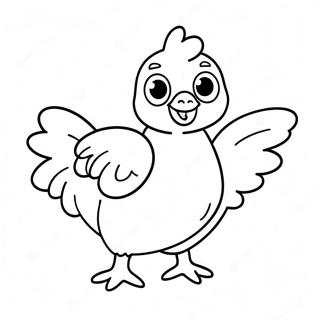 Pagina Para Colorear De Un Pollo De Dibujos Animados Lindos 38357-31892