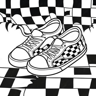 Pagina Para Colorear De Vans Clasico De Cuadros 38466-31980