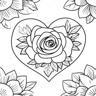 Pagina Para Colorear De Corazon De Rosa 38576-32066