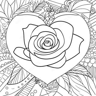 Pagina Para Colorear De Corazon De Rosa 38576-32068