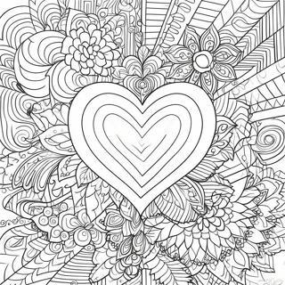 Pagina Para Colorear De Mandala Intrincado De Corazon De Rosa 38577-32077