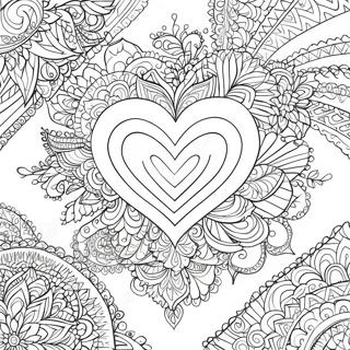 Pagina Para Colorear De Mandala Intrincado De Corazon De Rosa 38577-32079