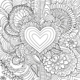 Pagina Para Colorear De Mandala Intrincado De Corazon De Rosa 38577-32080