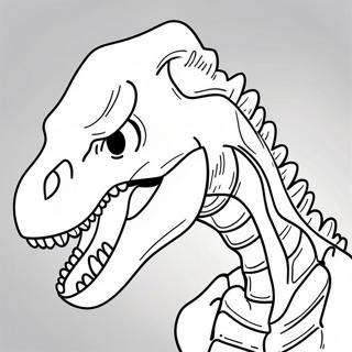 Pagina Para Colorear De Esqueleto De T Rex Rugiendo 38607-32091