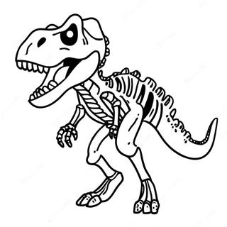 Pagina Para Colorear De Esqueleto De T Rex Rugiendo 38607-32092