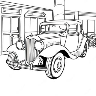 Pagina Para Colorear De Un Coche Clasico Vintage 38717-32181