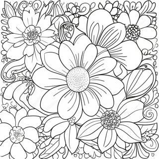 Pagina Para Colorear De Flores Vintage Grunge 3891-3149