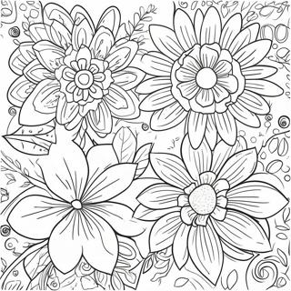 Pagina Para Colorear De Flores Vintage Grunge 3891-3151