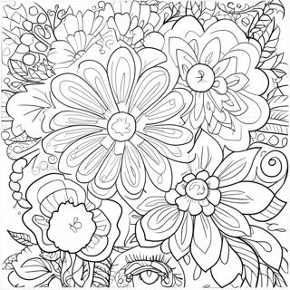 Pagina Para Colorear De Flores Vintage Grunge 3891-3152