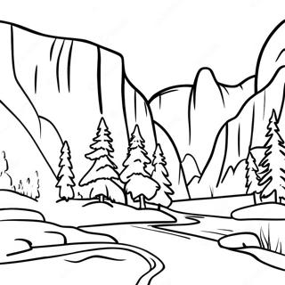 Pagina Para Colorear Del Majestuoso Valle De Yosemite 38987-32385