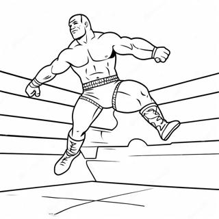 Pagina Para Colorear De Luchador De Wwe Saltando Sobre Oponente 39037-32429