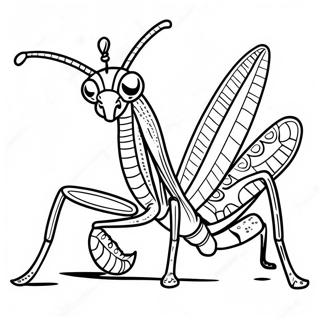 Pagina Para Colorear De Mantis Religiosa Detallada 39078-32455