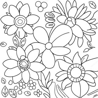 Pagina Para Colorear De Flores Coloridas De Primavera 39118-32474