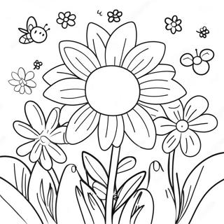 Pagina Para Colorear De Flores Coloridas De Primavera 39118-32475