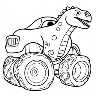 Pagina Para Colorear De Camion Monstruo De Dinosaurio 39127-32486