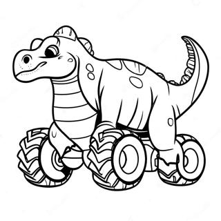 Pagina Para Colorear De Camion Monstruo De Dinosaurio 39127-32487