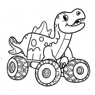 Pagina Para Colorear De Camion Monstruo De Dinosaurio 39127-32488