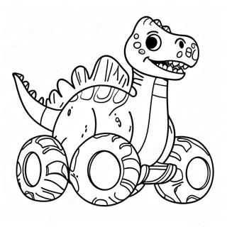 Pagina Para Colorear De Camion Monstruo De Dinosaurio Feroz 39128-32498