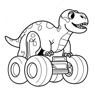 Pagina Para Colorear De Camion Monstruo De Dinosaurio Feroz 39128-32499