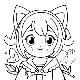 Pagina Para Colorear Linda Chica De Anime Con Orejas De Gato 392-315