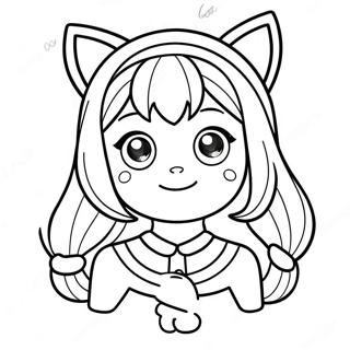 Pagina Para Colorear Linda Chica De Anime Con Orejas De Gato 392-316