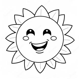 Pagina Para Colorear De Un Sol Feliz Con Cara Sonriente 39328-32653