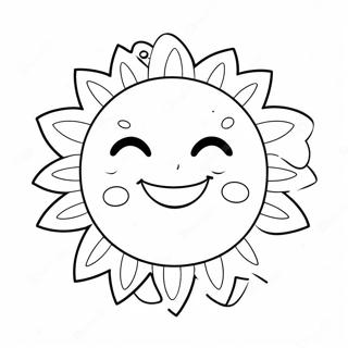 Pagina Para Colorear De Un Sol Feliz Con Cara Sonriente 39328-32654