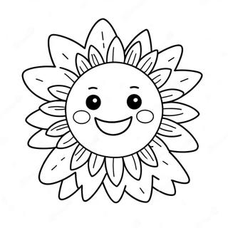 Pagina Para Colorear De Un Sol Feliz Con Cara Sonriente 39328-32655