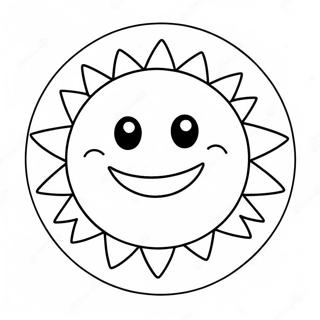 Pagina Para Colorear De Un Sol Feliz Con Cara Sonriente 39328-32656