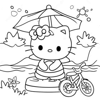 Pagina Para Colorear De Hello Kitty Divertido Verano 39447-32740