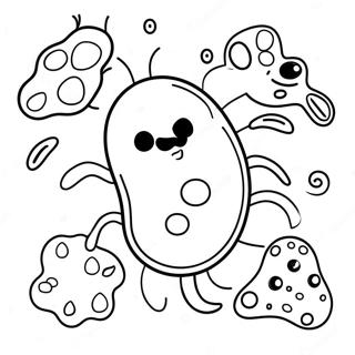 Pagina Para Colorear De Bacterias Amigables De Dibujos Animados 39458-32766